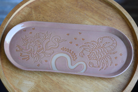 Large Tray // Skull + Snake, Scorpion, Doodles