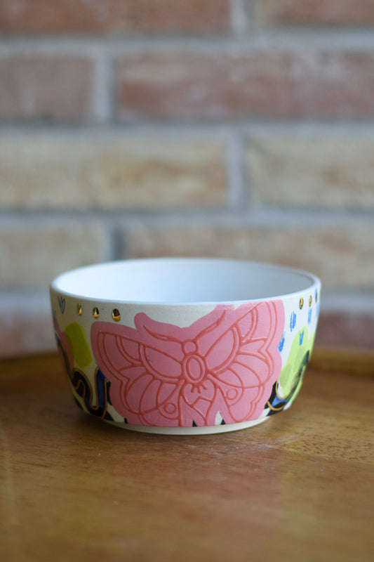 Vessel for Tables, Treats, and Trinkets 3 // Butterfly, Rose, Neon, Gold