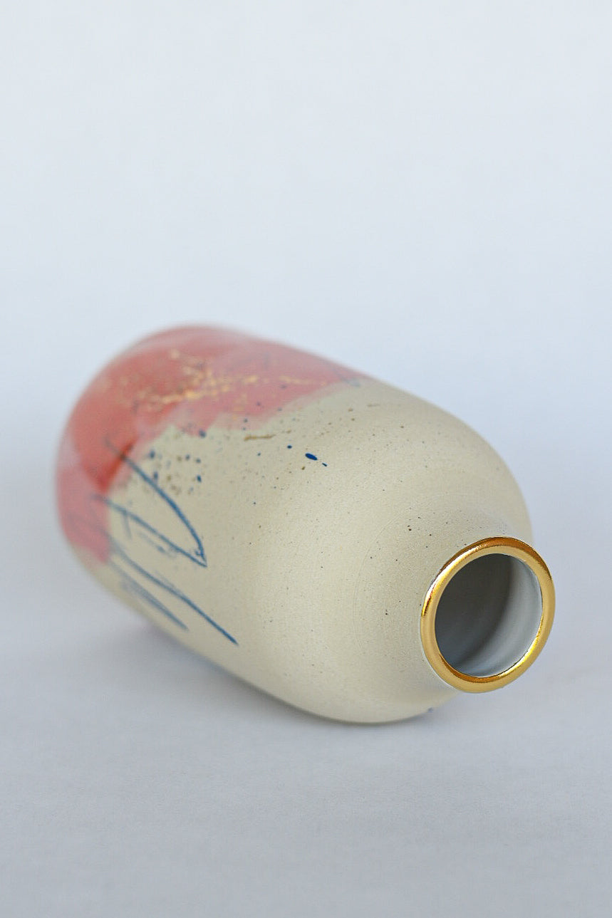 Vase // Hot Pink, Blue, Gold