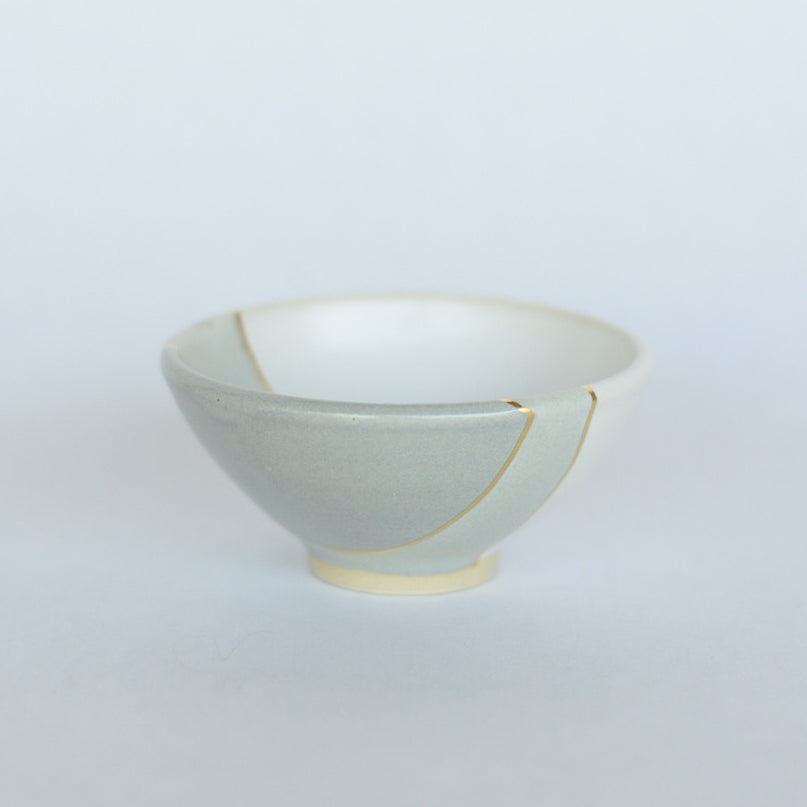 Small Dish // Grey, White, Gold