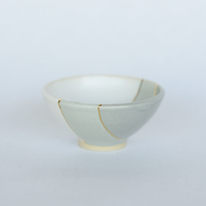 Small Dish // Grey, White, Gold