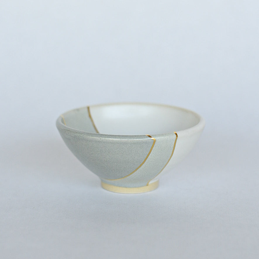 Small Dish // Grey, White, Gold