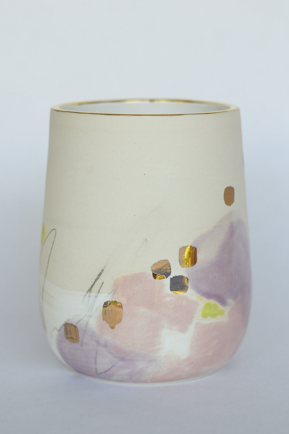 Porcelain Vase // Purple, Pink, Gold