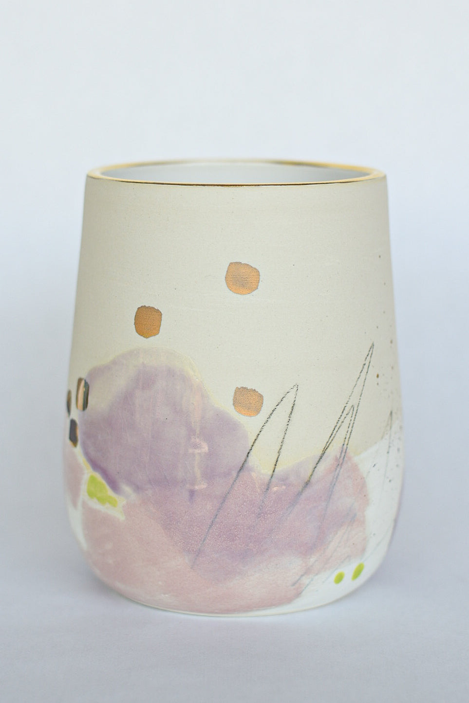 Porcelain Vase // Purple, Pink, Gold