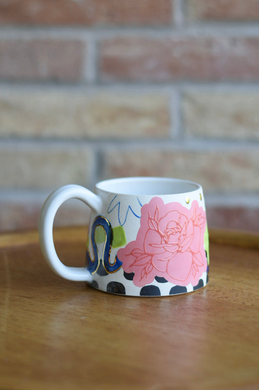 Mug 1 // Rose, Neon, Gold, Porcelain