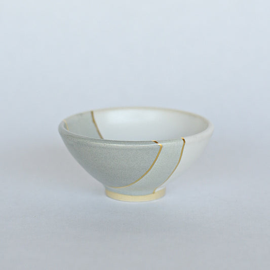 Small Dish // Grey, White, Gold