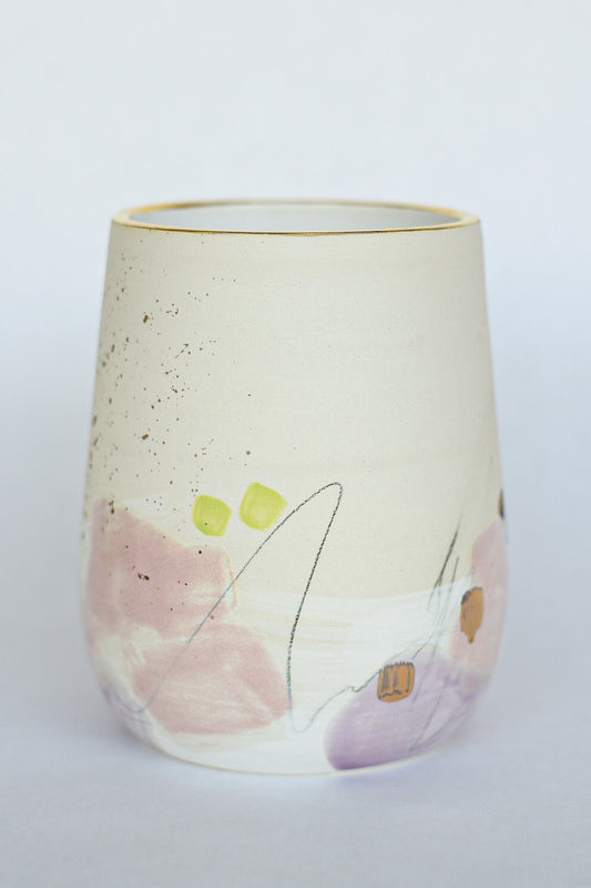 Porcelain Vase // Purple, Pink, Gold
