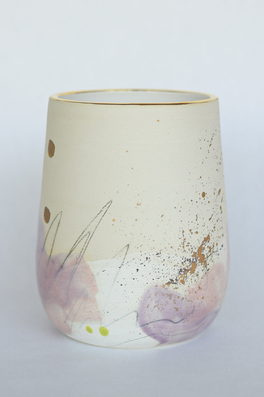 Porcelain Vase // Purple, Pink, Gold