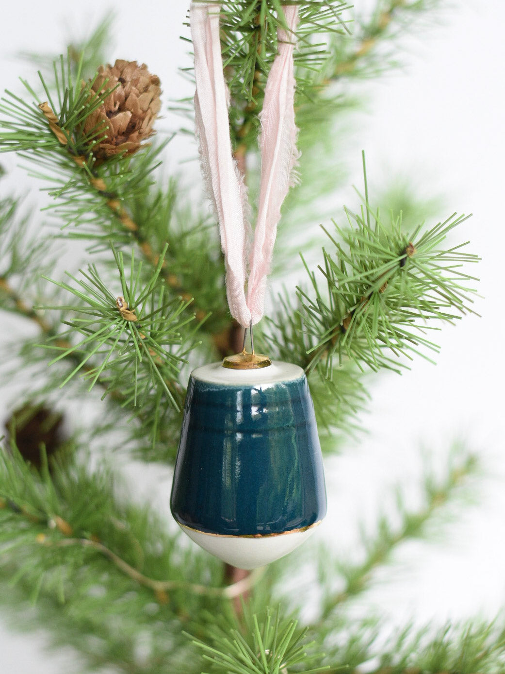 Ornament // Teal, White, Gold