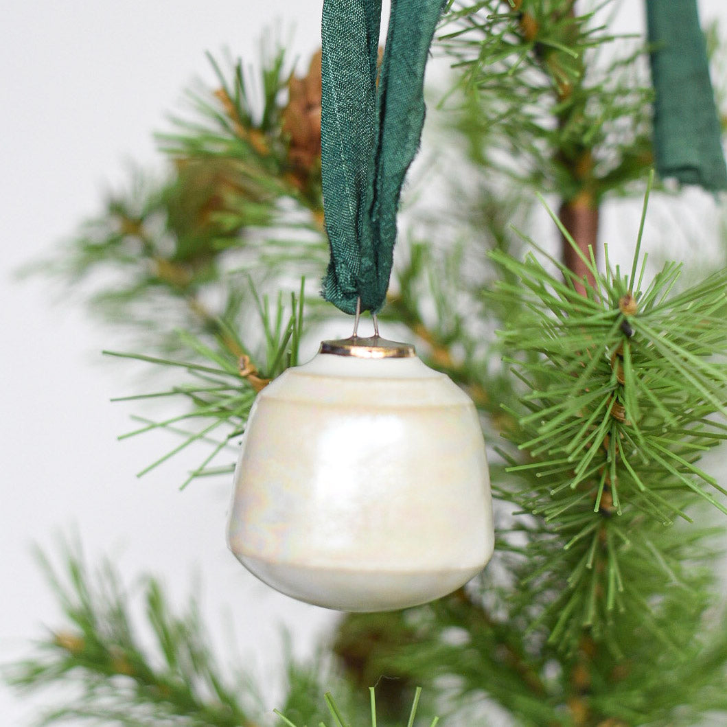 Ornament // Iridescent White, Gold